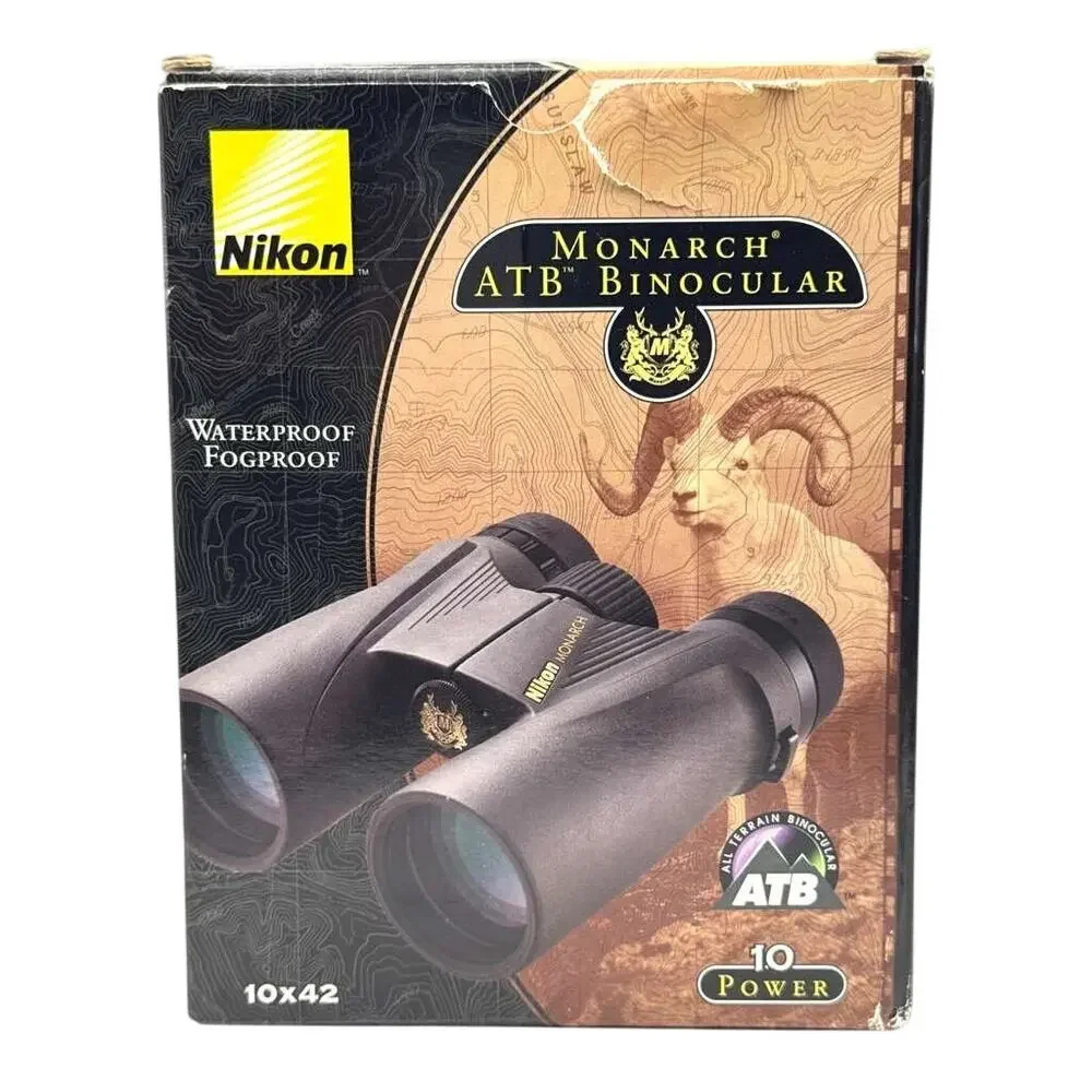 Nikon Monarch ATB 10x42 7432 Waterproof Fogproof Binoculars Case Open Box